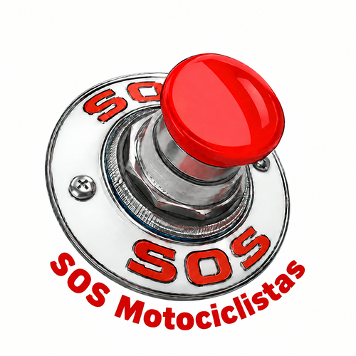 Botão vermelho SOS Motociclistas para pedidos de ajuda